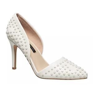 French Connection Womens Forever Studded White Pumps Size 8.5